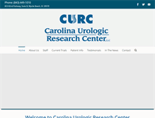 Tablet Screenshot of carolinaurologicresearchcenter.com